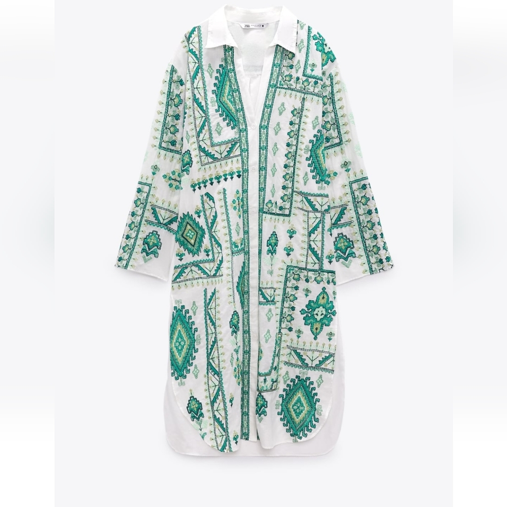Long sleeve linen tunic dress